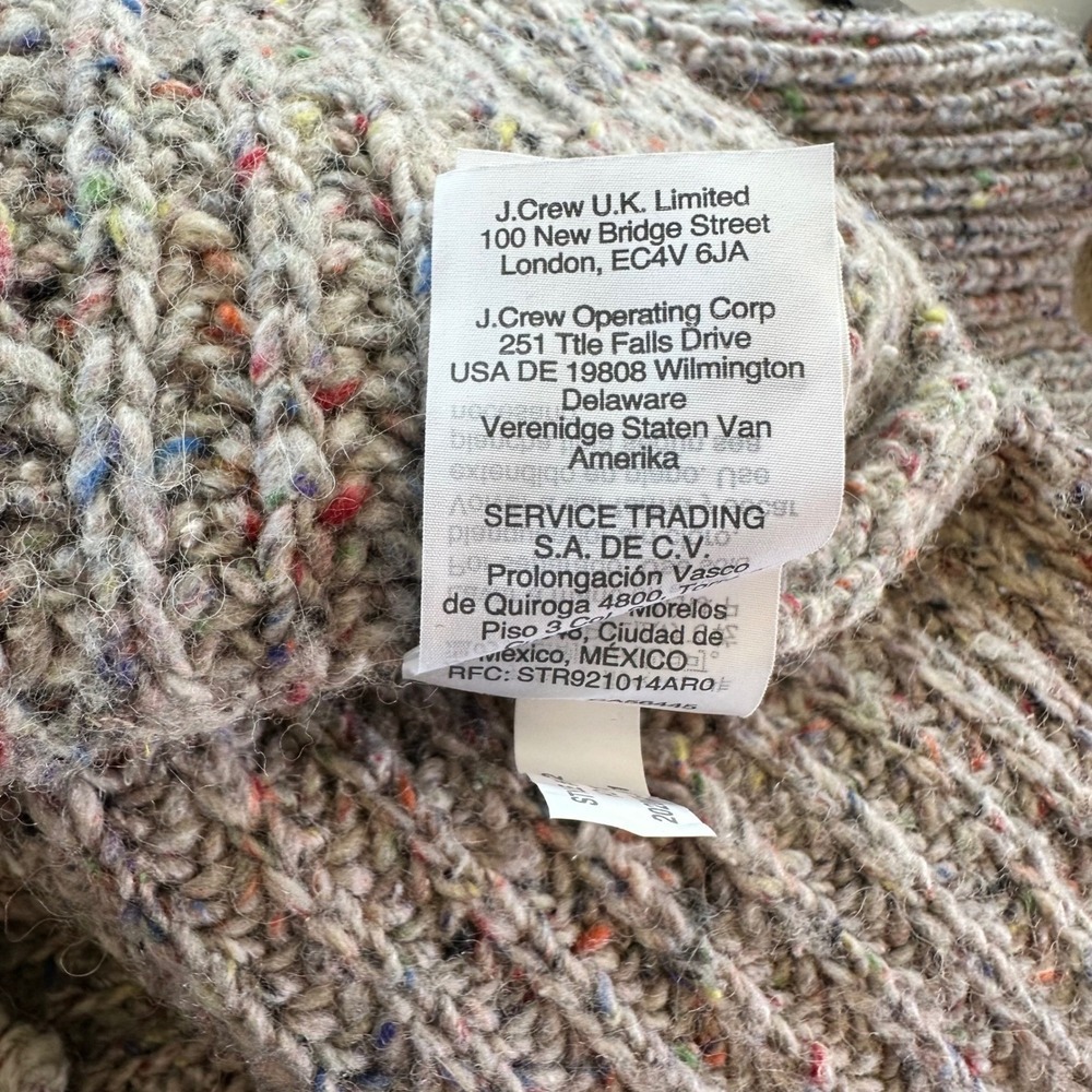 Madewell Donegal Silk Wool Blend Turtleneck‎ Sweater Oatmeal Confetti Fleck XS - Picture 8 of 9